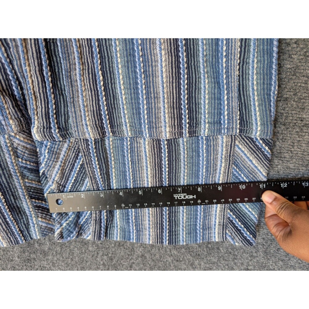 Free People Days End Cotton/Linen Stripe Pants Small Wide Leg Blue - Picture 11 of 12